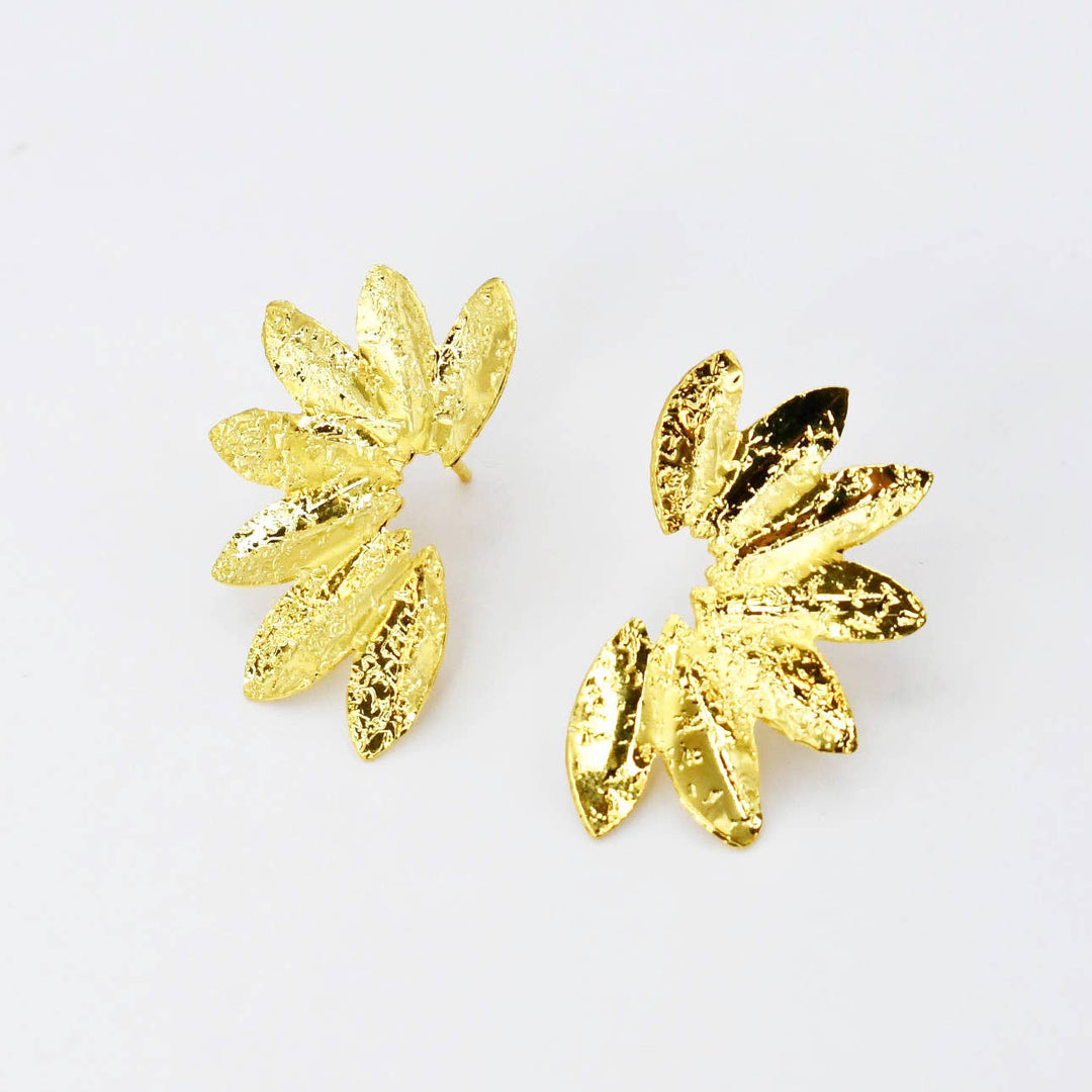 Small Gold Fan Earrings