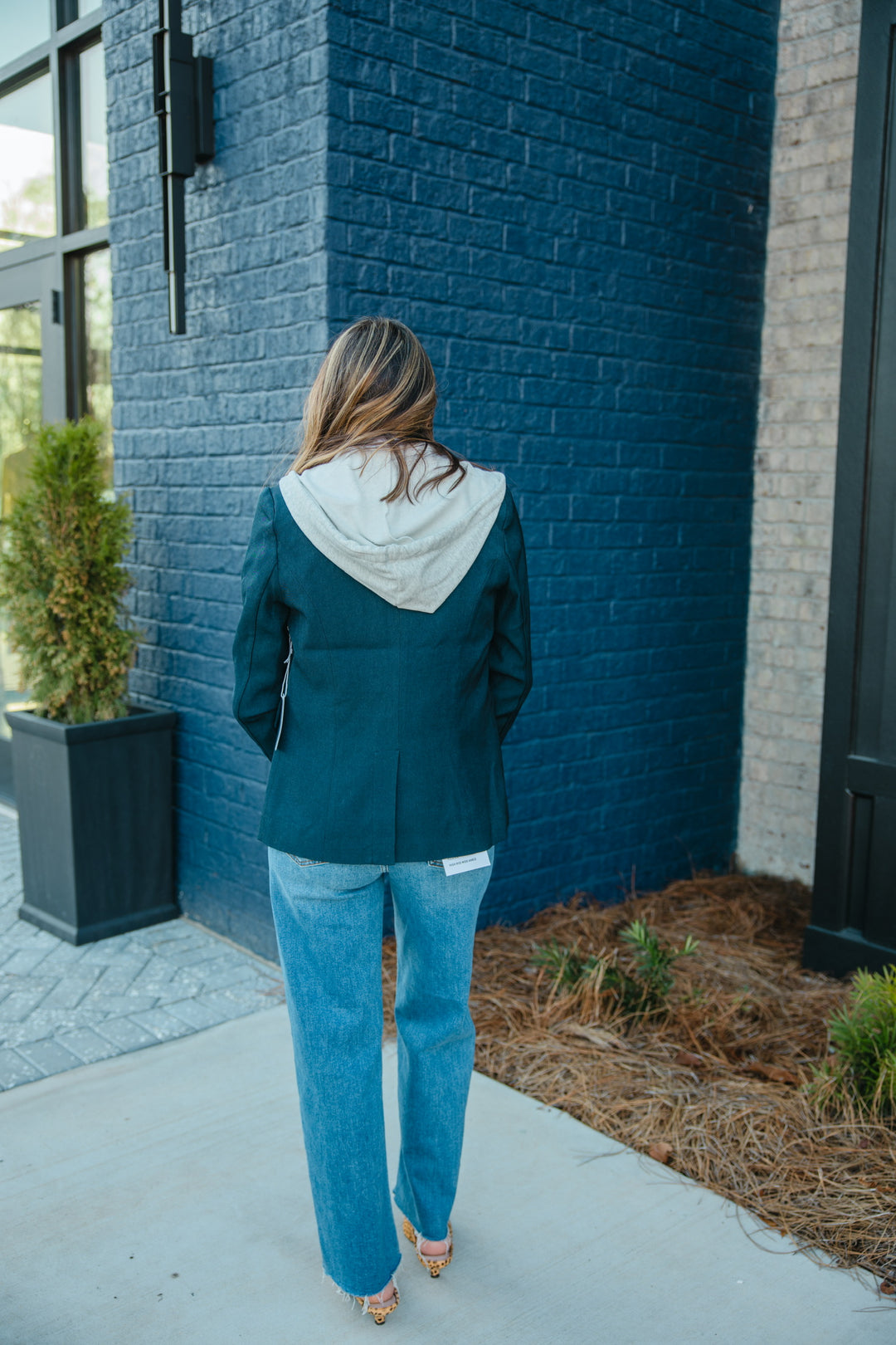 Navy Sweatshirt Blazer