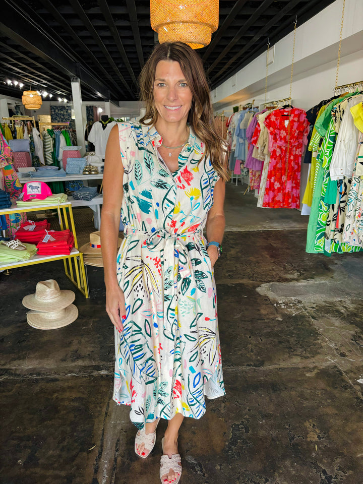 Cream Geo Dress