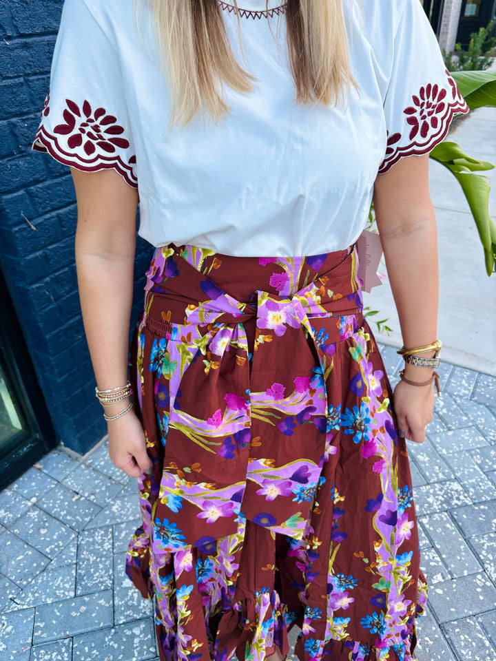 Ivory Embroidered Classic Tee