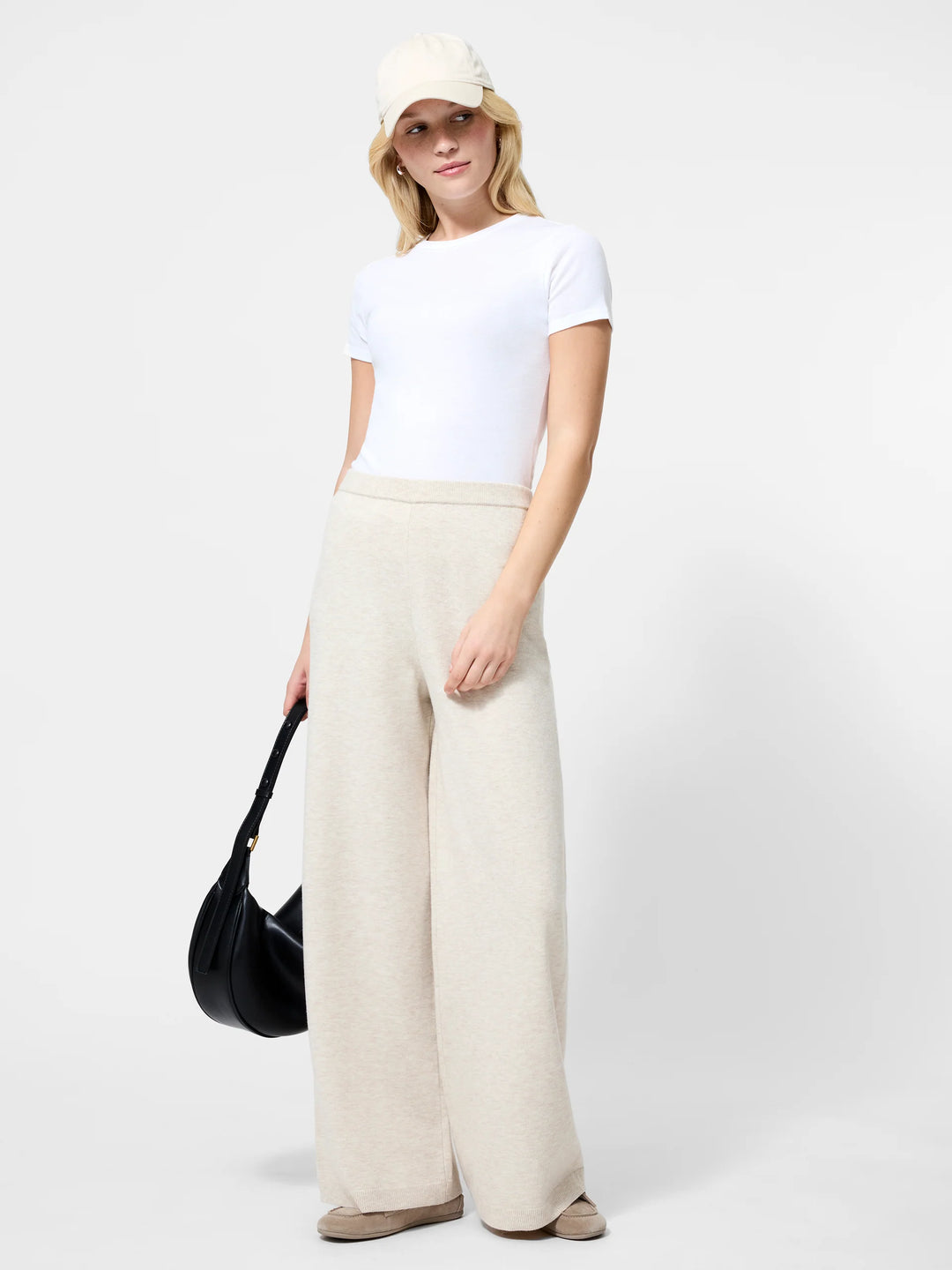Oatmeal Knit Wide Leg Pants