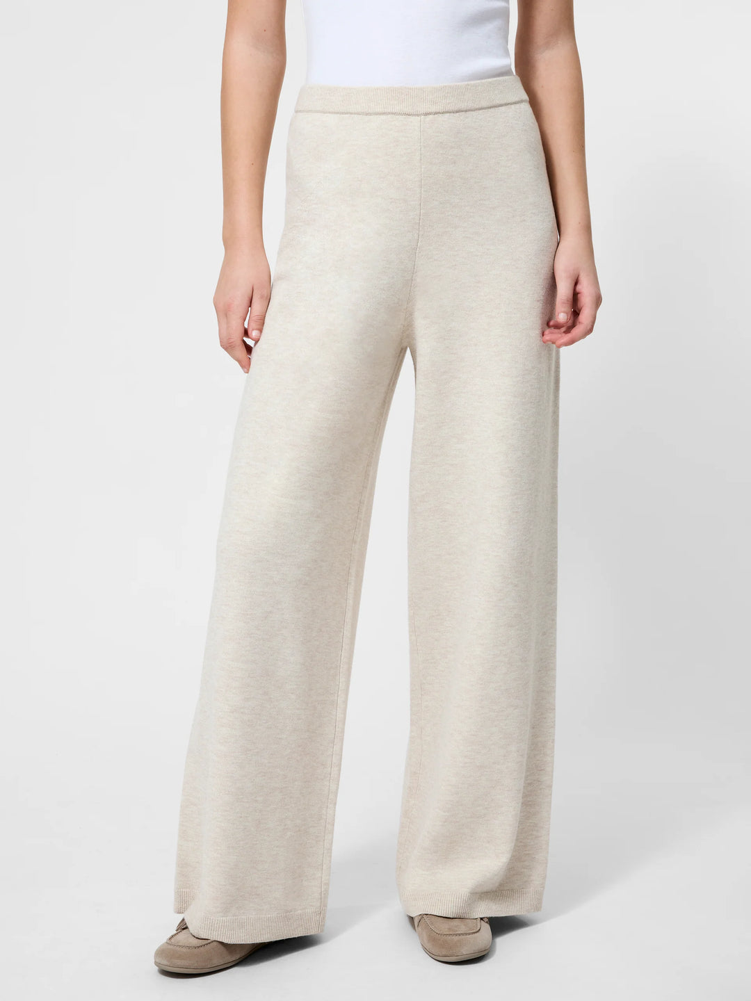 Oatmeal Knit Wide Leg Pants
