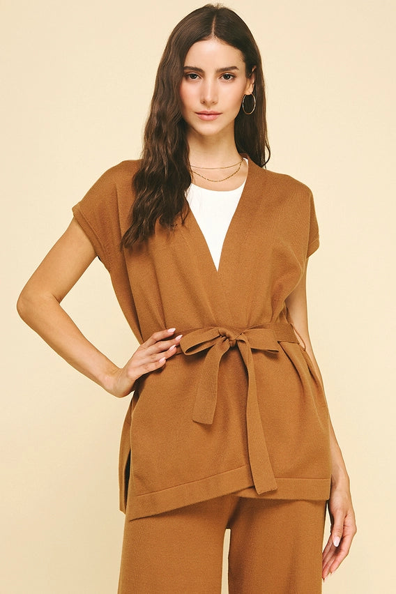 Front Tie Blazer Vest