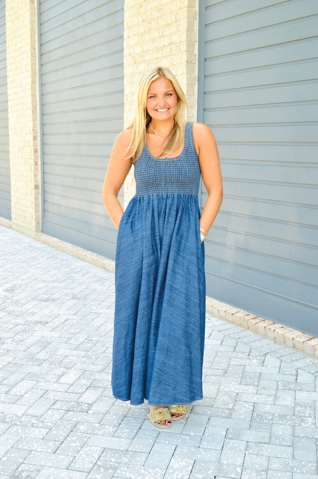 Denim Tank Maxi Dress