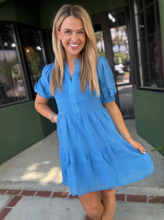 Blue Stitch Dress