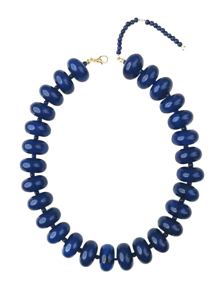 Bailey Chunky Beaded Necklace - Navy