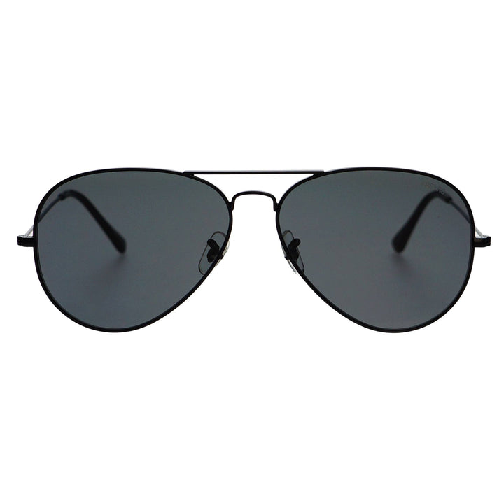 Morgan Large Unisex Aviator Sunglasses - Black