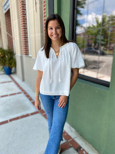 White Pleated Top