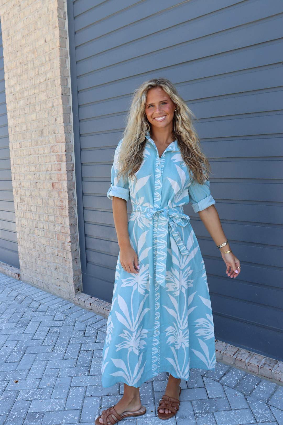 Emma Maxi Dress in Dana Skylight