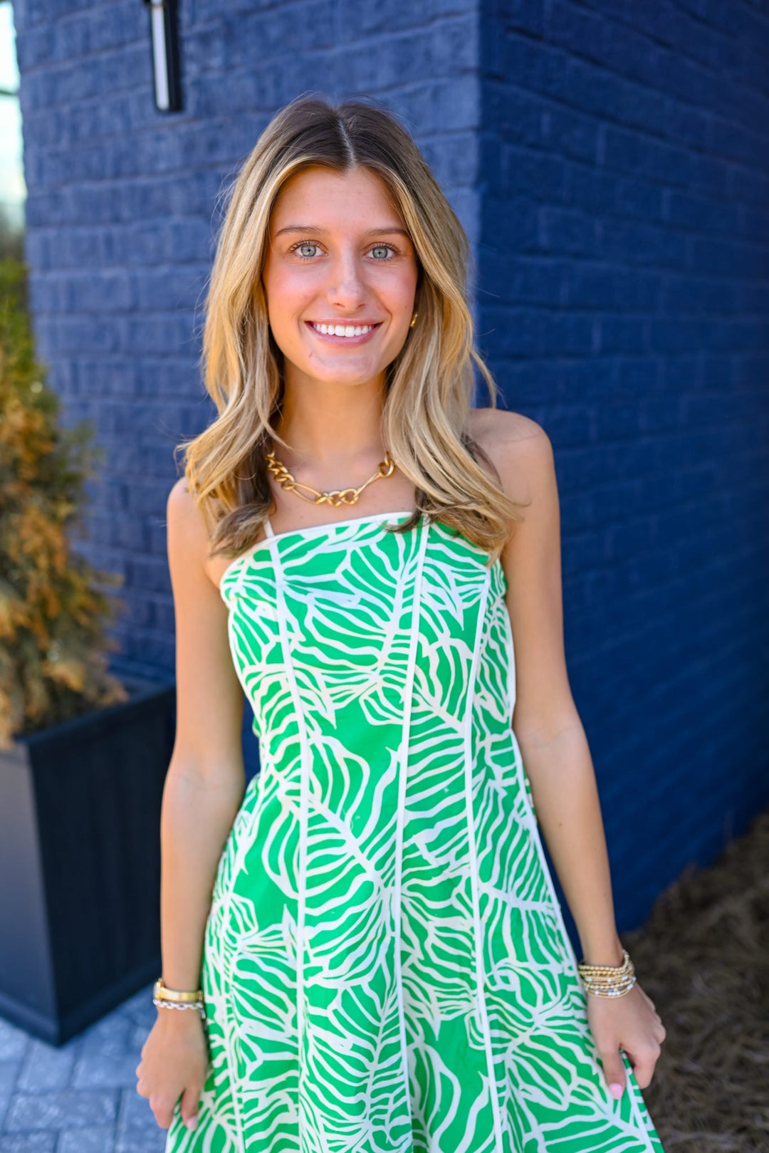 Verde Palms Mini Dress