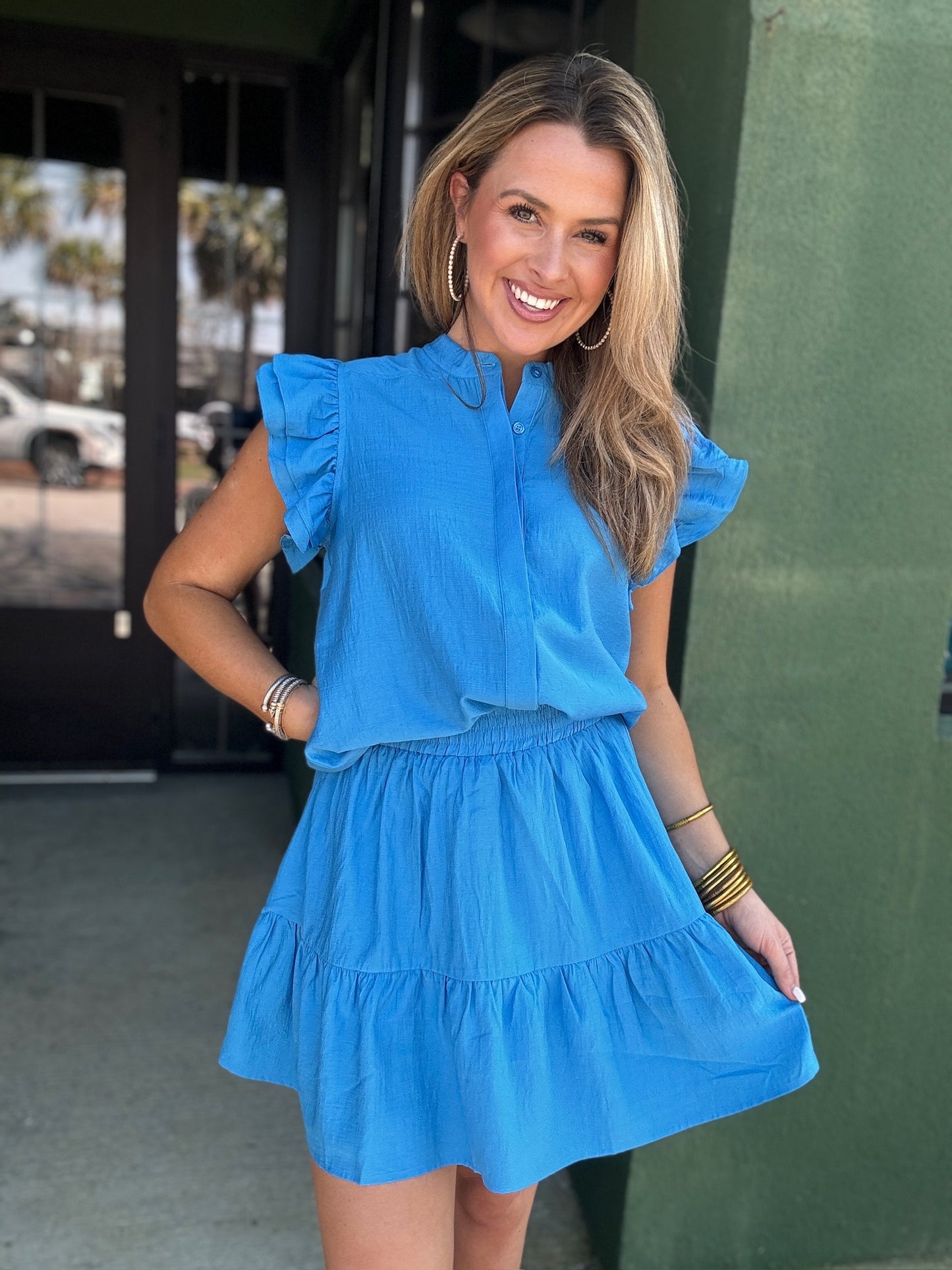 Turquoise Tiered Skirt