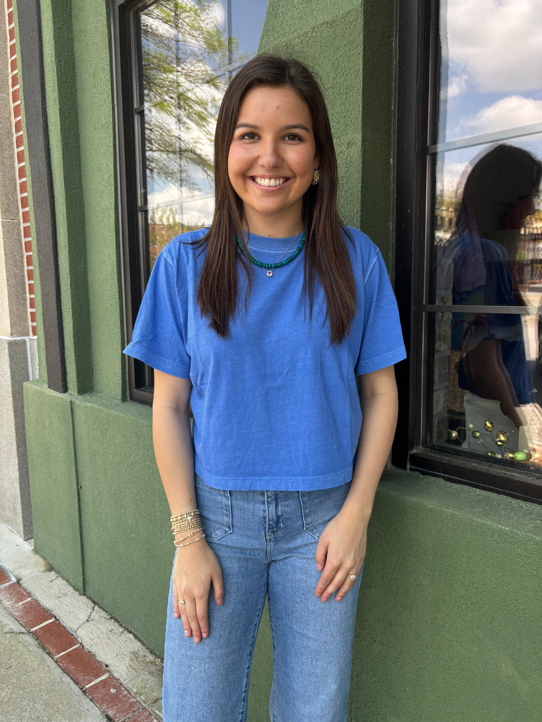 Blue Crop Tee
