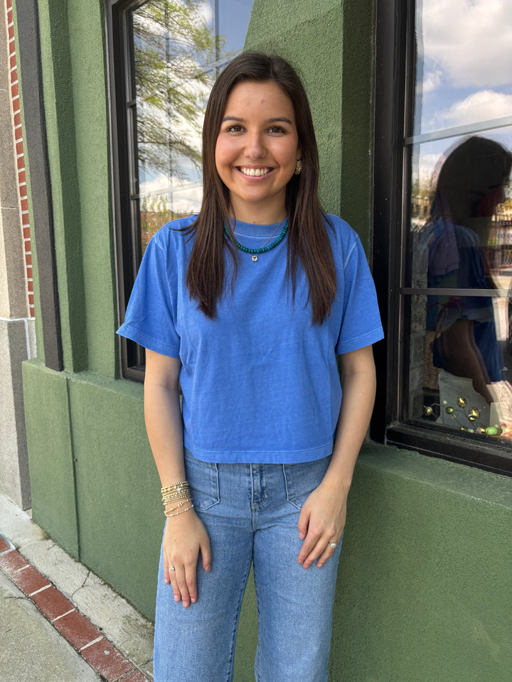 Blue Crop Tee