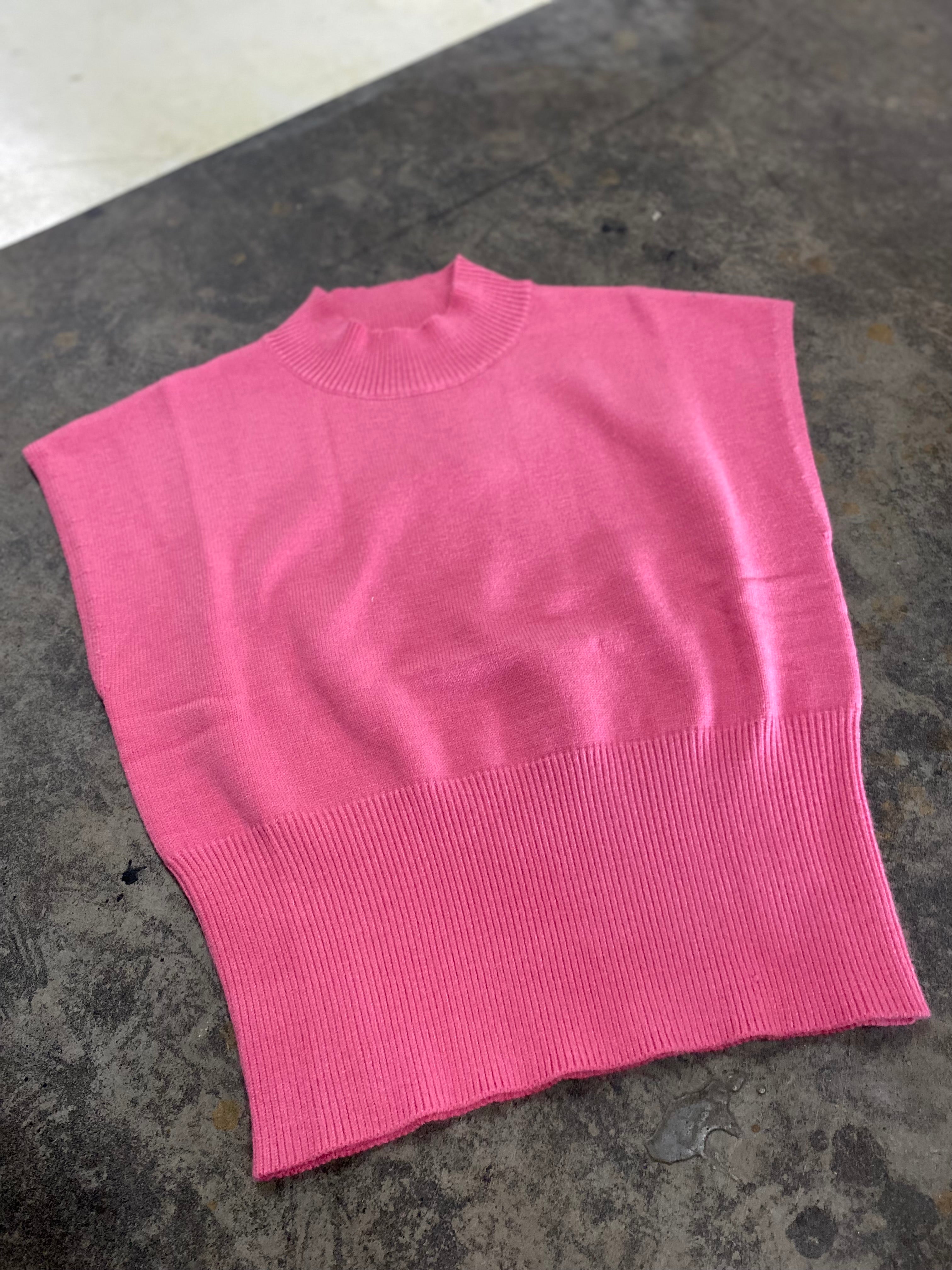 Pink Short-Sleeve Sweater