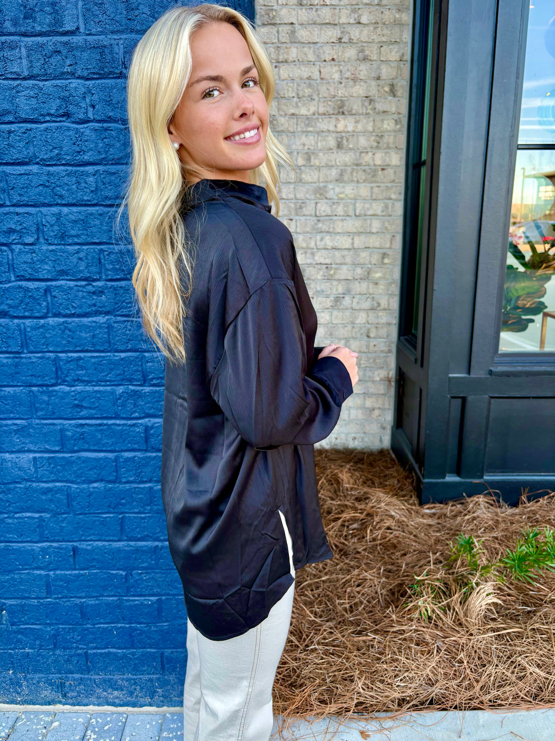 Black Iris Long Sleeve Blouse