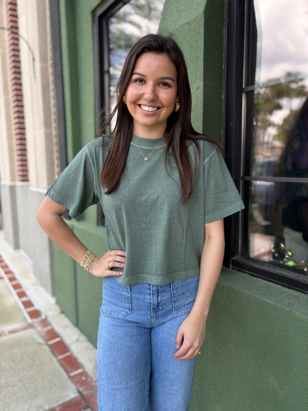 Sage Crop Tee