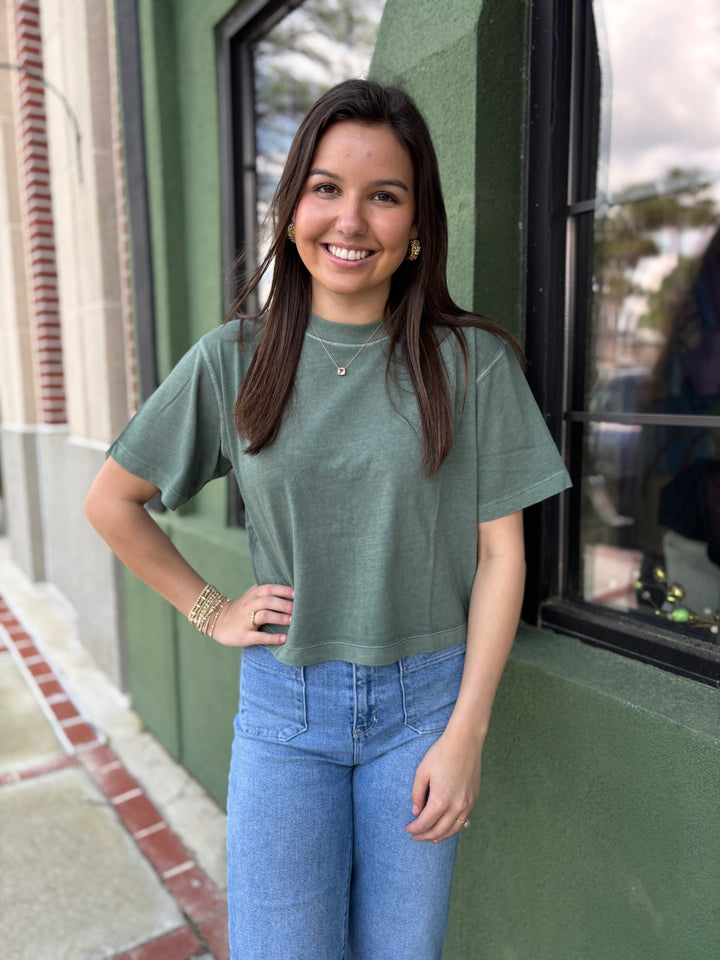 Sage Crop Tee