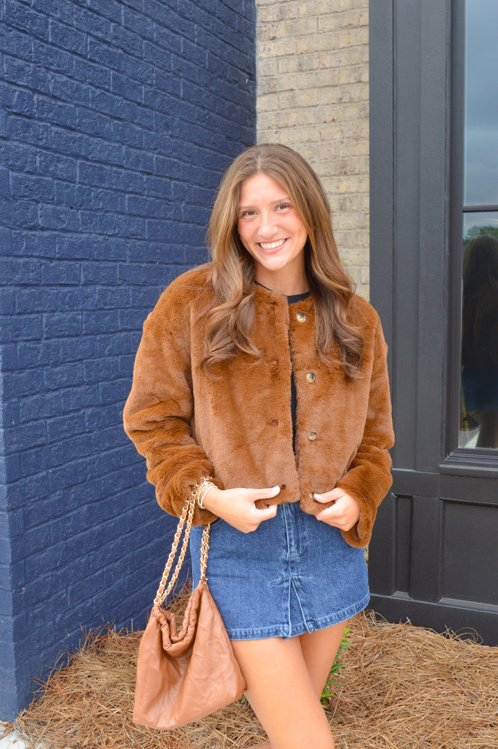 Faux Fur Cropped Jacket