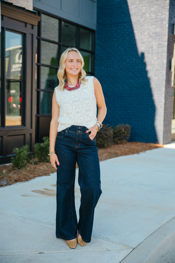 Crochet Fuzzy Shell Top