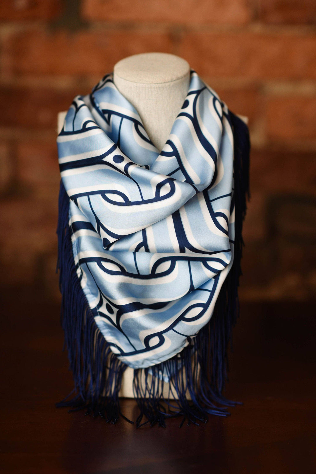 Game Day Fringe Scarf: Navy