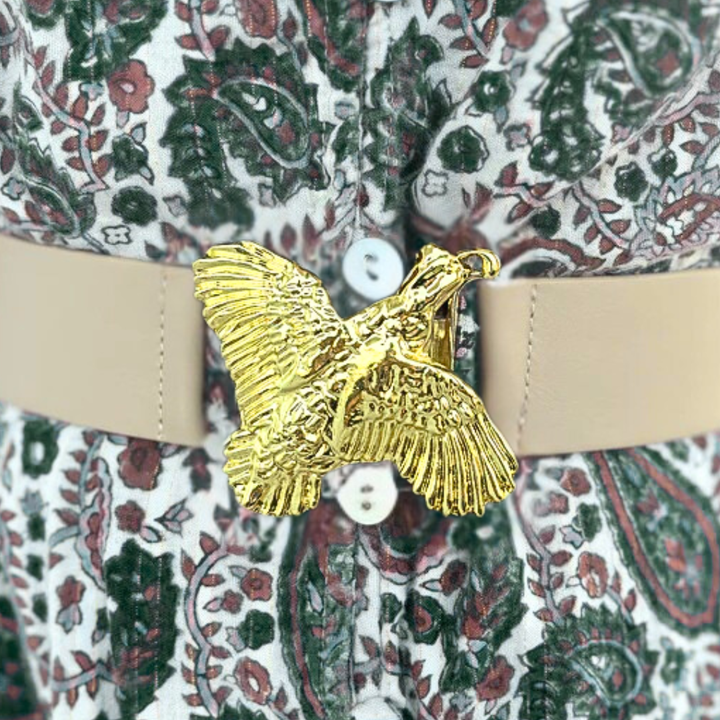 Pheasant Interchangeable Belt Buckle w/ Gold Finish