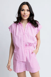 Striped Poplin Top