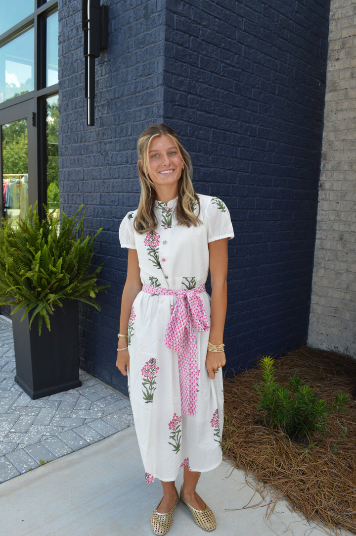 Cap Sleeve Floral Dress