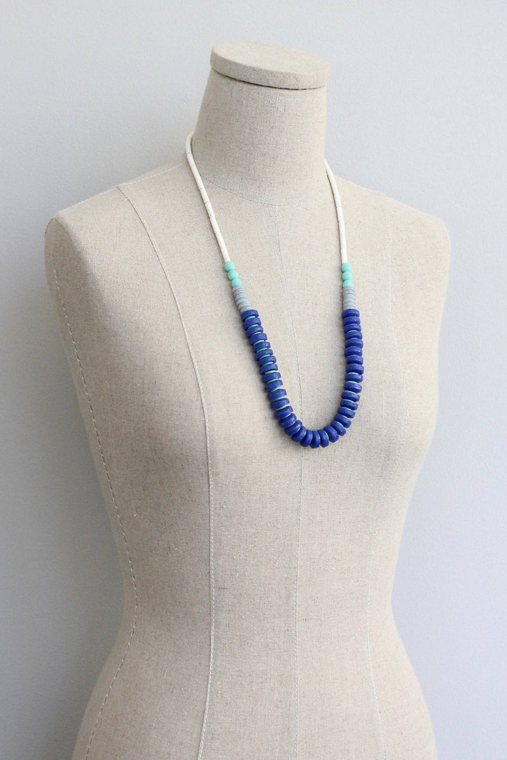 Cobalt Ghana Glass Necklace