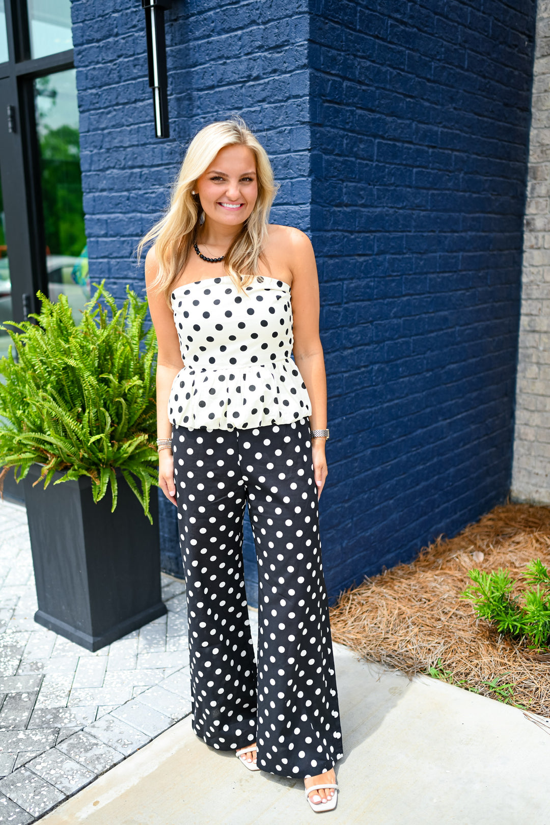 Polkadot Strapless Bubble Top