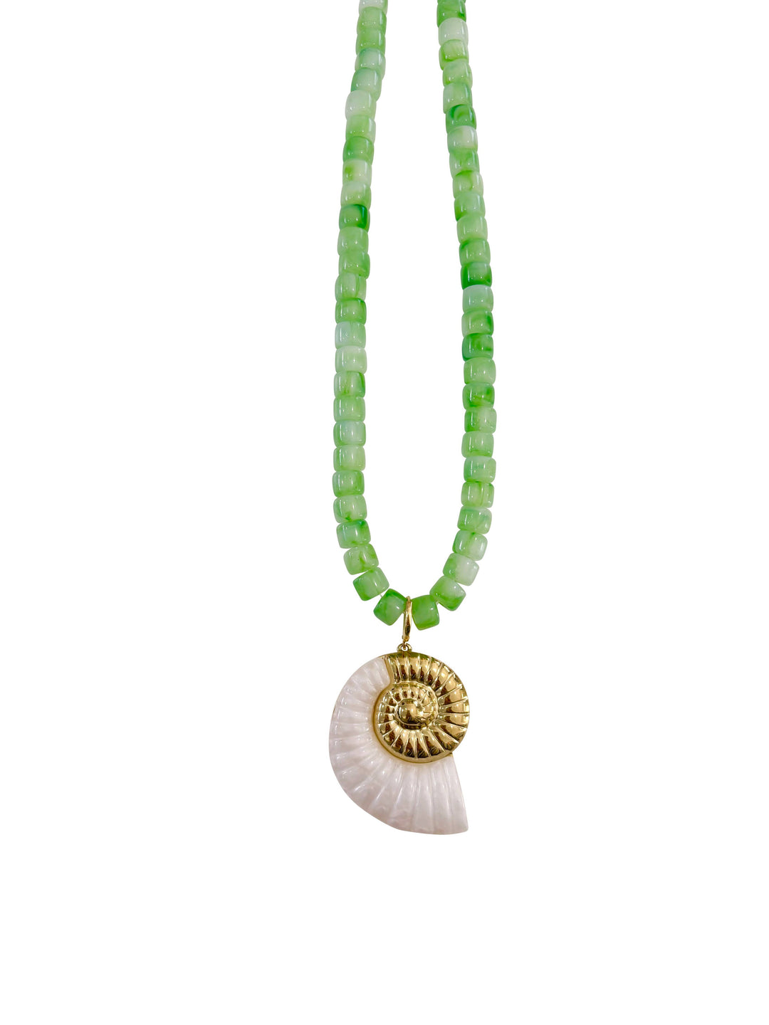 Camila Green Beaded Shell Necklace