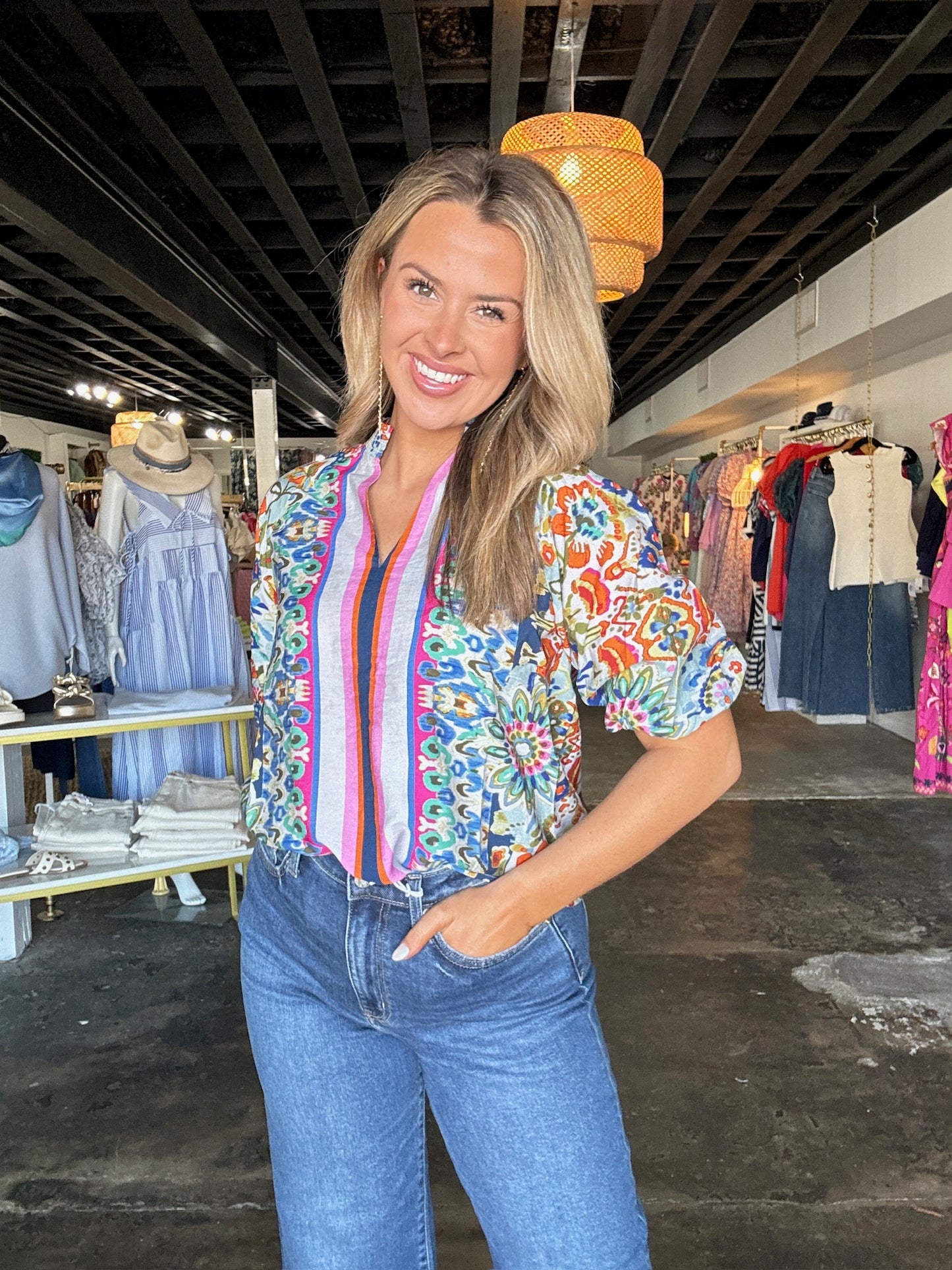 Cream Floral Top