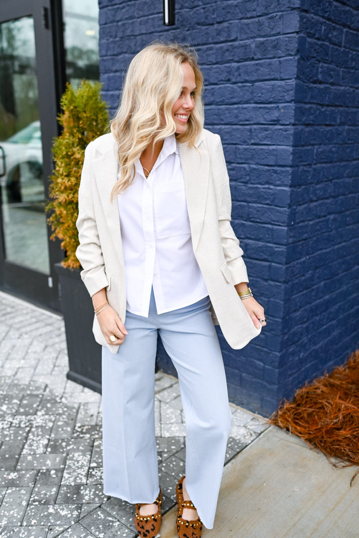 Light Sand Linen Blazer
