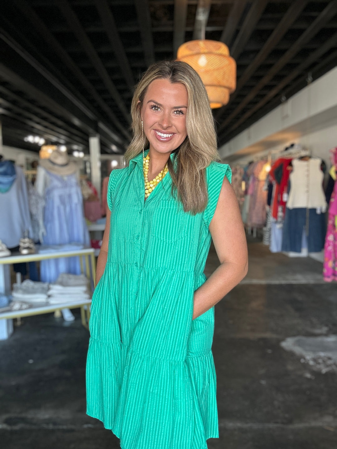 Green Shirt Dress