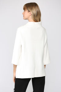 Cream Cropped Sleeve Sweater