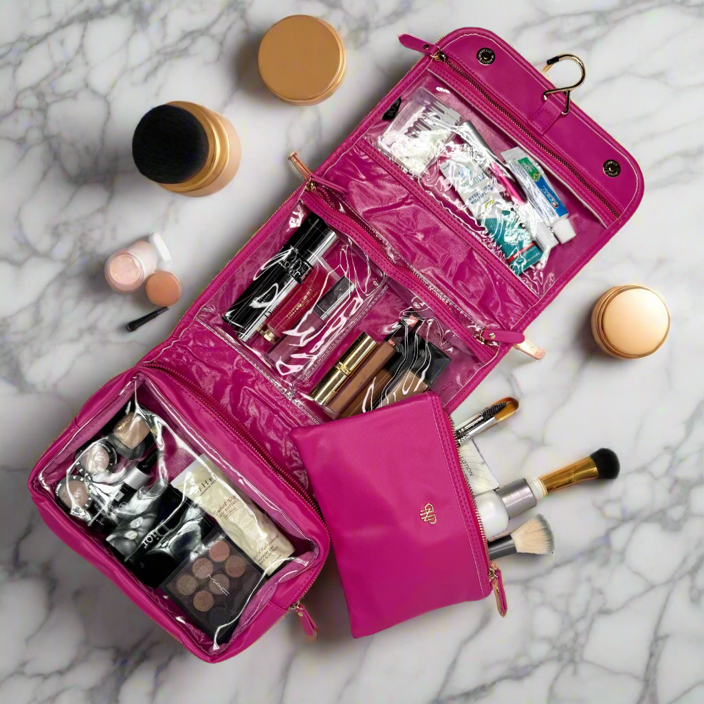 Classic Toiletry Case - Fuchsia Velvet