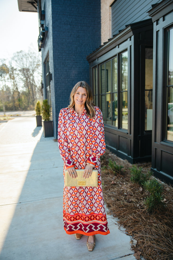 Lattice Border Maxi Dress