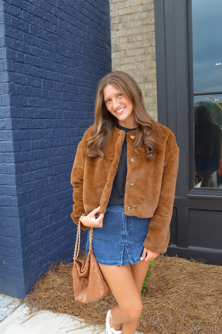Faux Fur Cropped Jacket