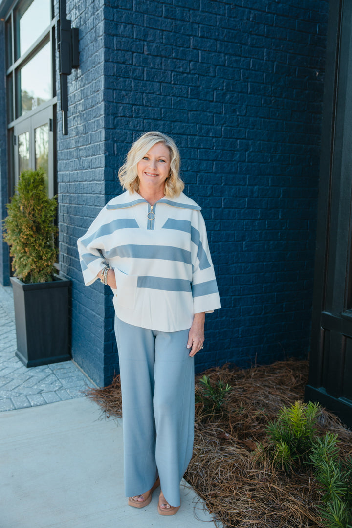 Pantaloon Pour Pant in Chambray - Joseph Ribkoff