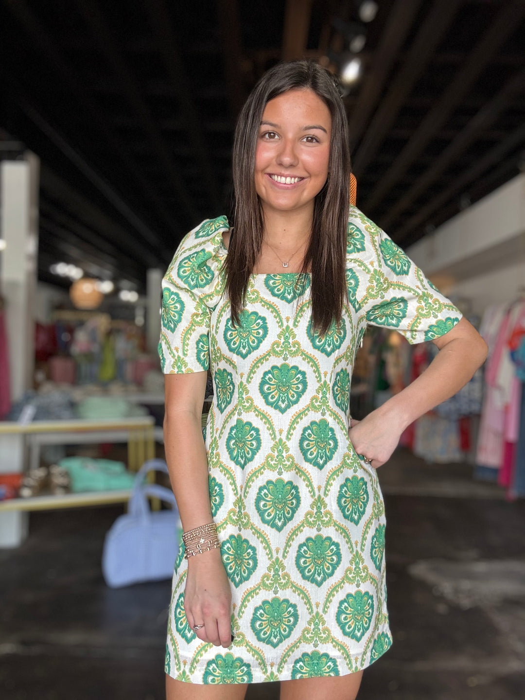 Green Motif Dress