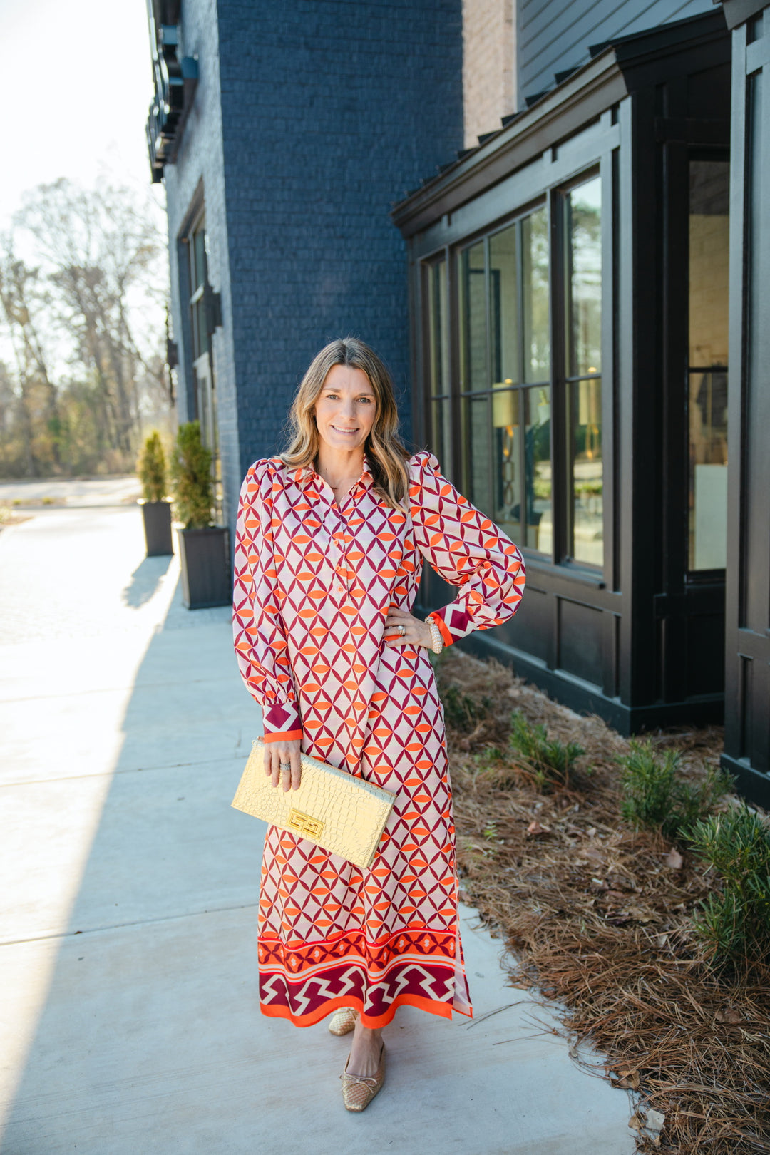 Lattice Border Maxi Dress