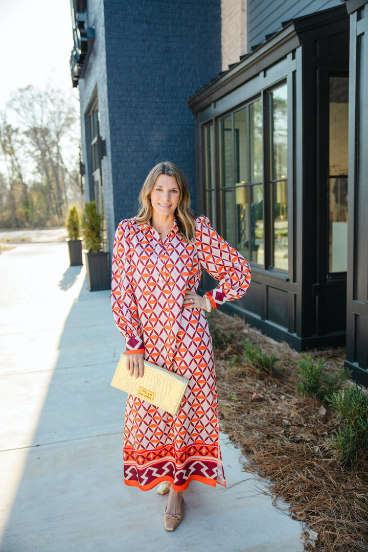 Lattice Border Maxi Dress