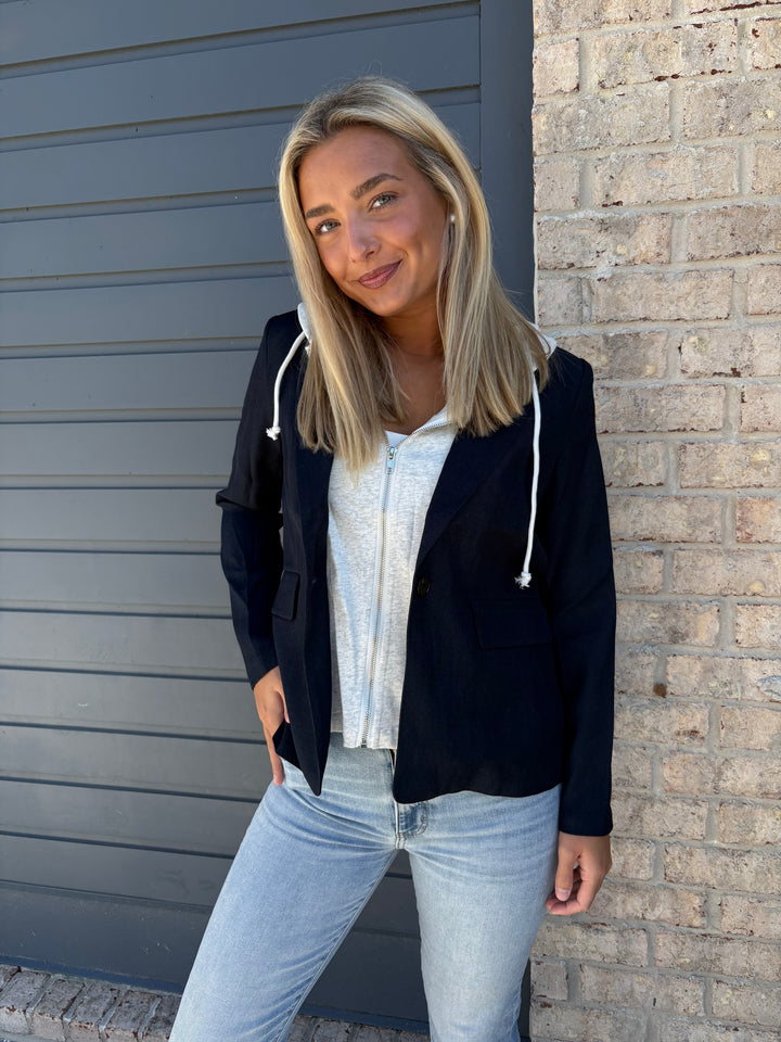 Navy Sweatshirt Blazer