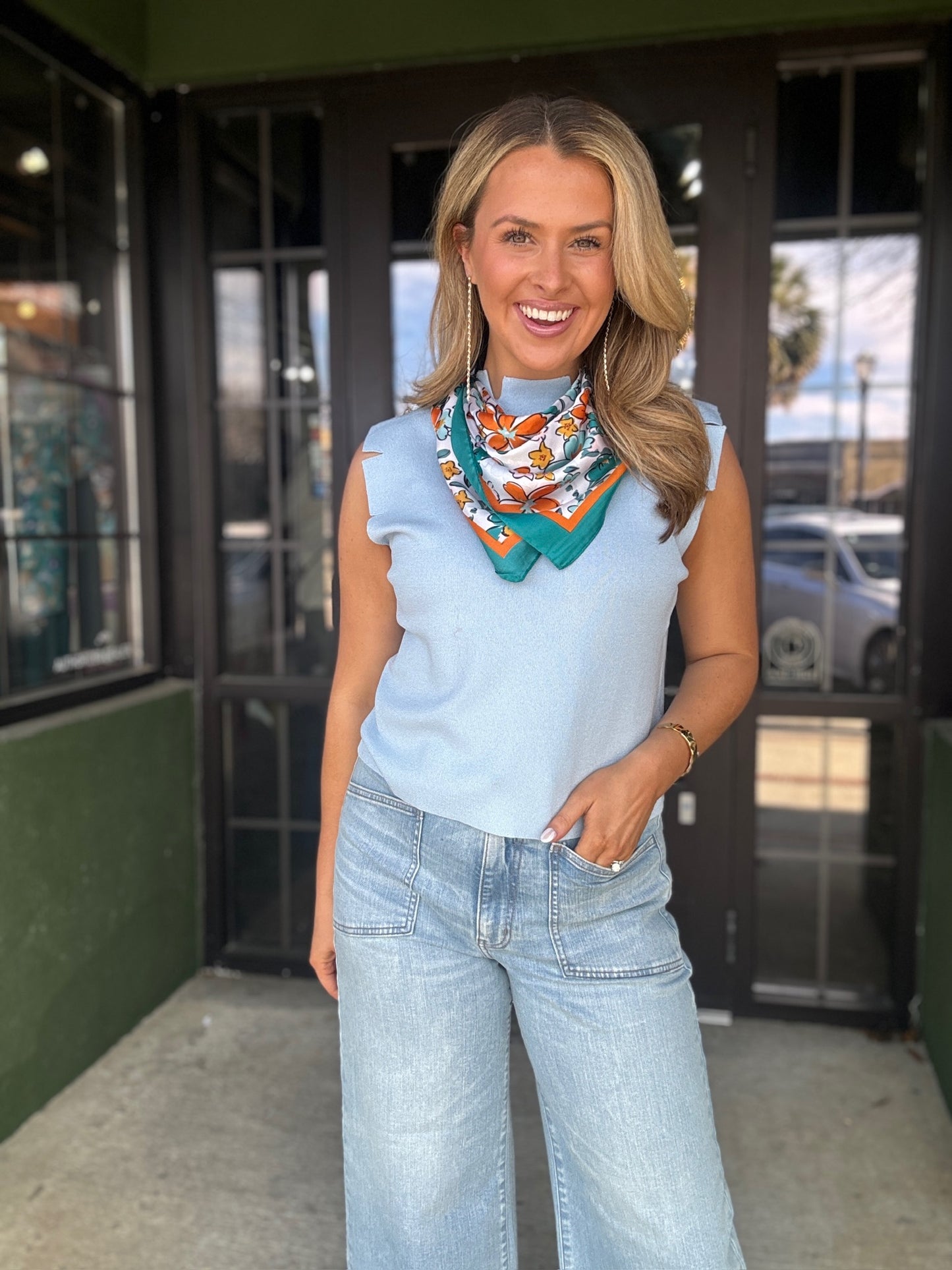 Betty Top In Baby Blue