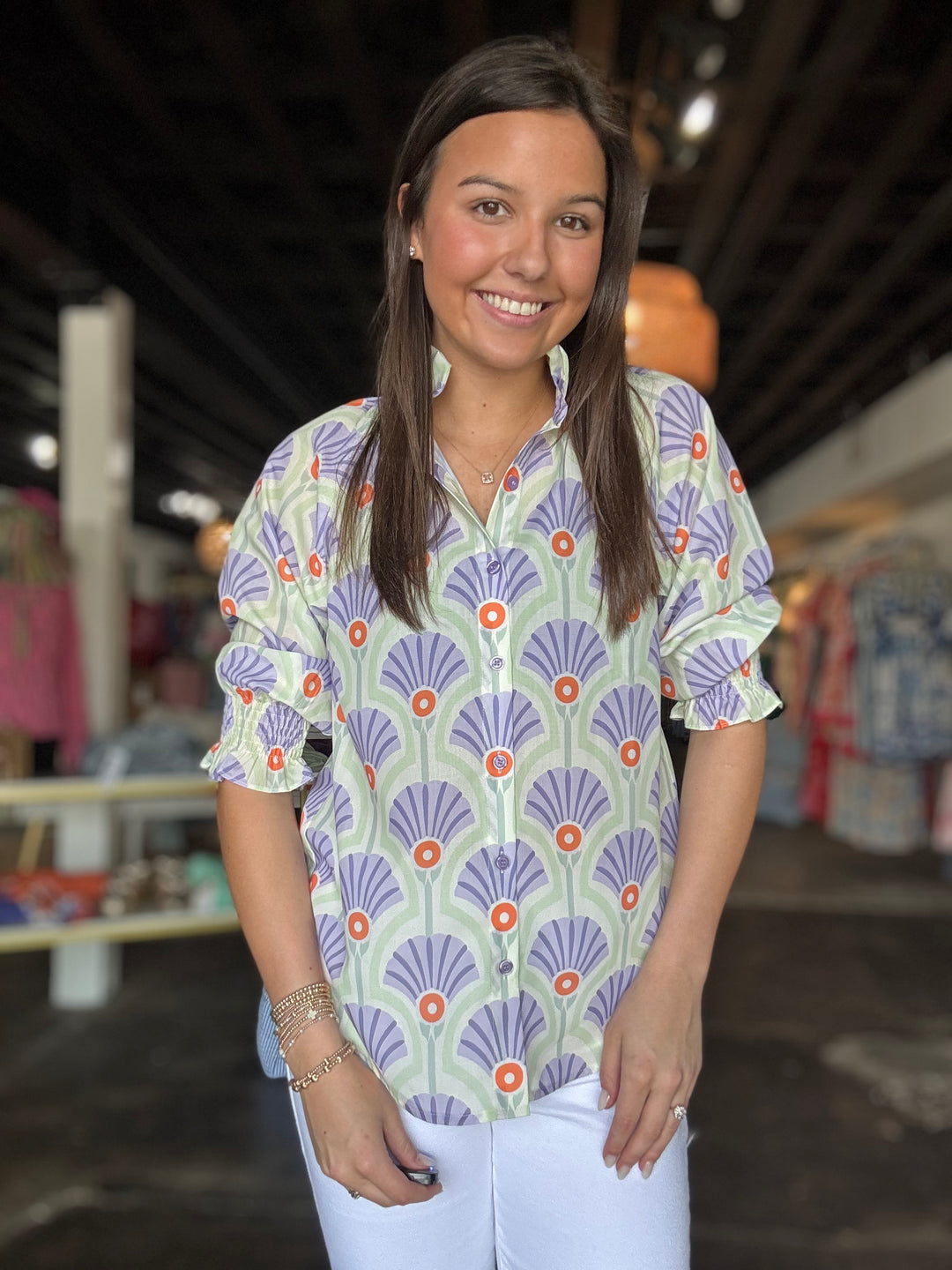 Lilac Fans Blouse