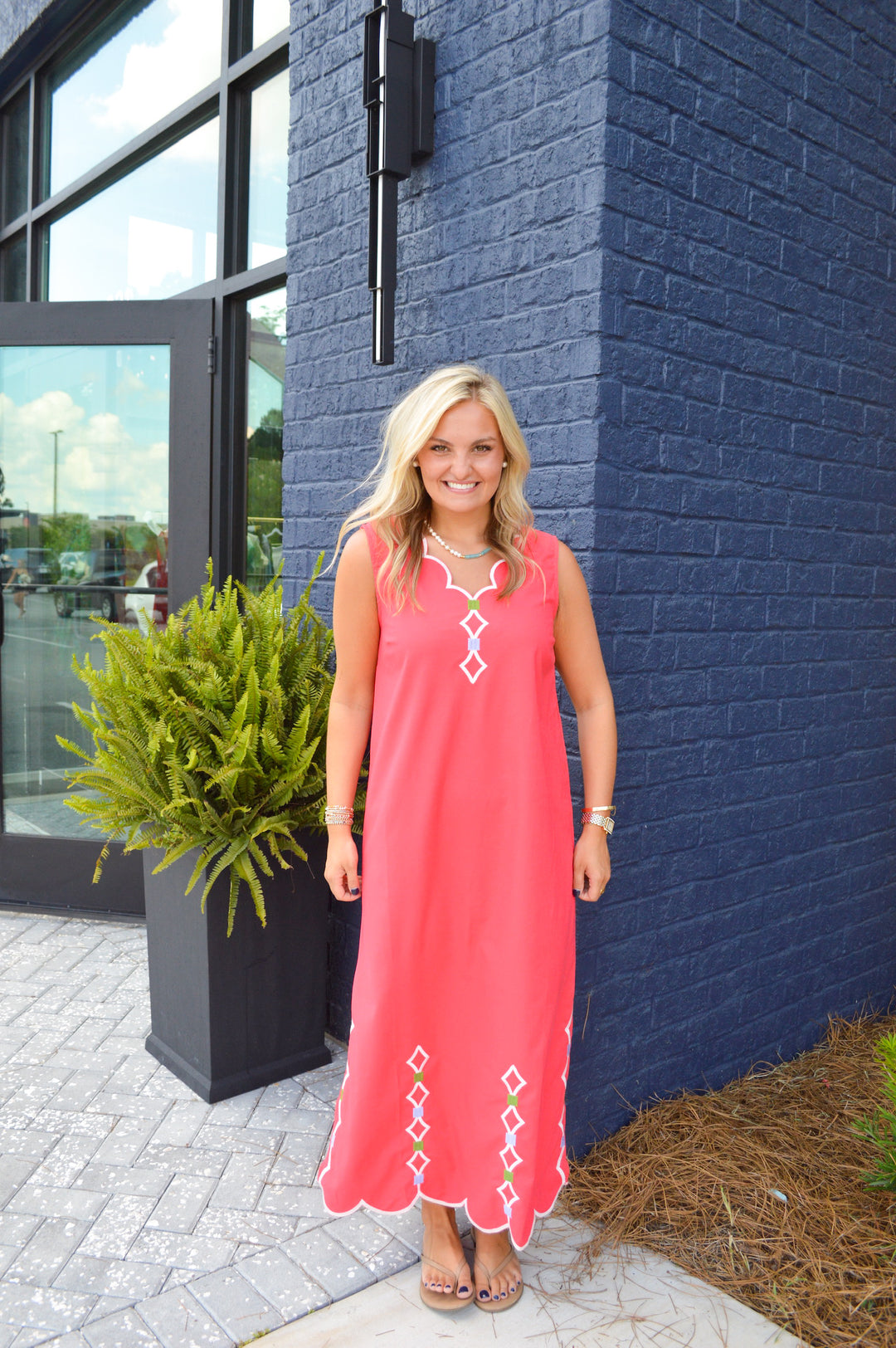 Red Scallop Dress