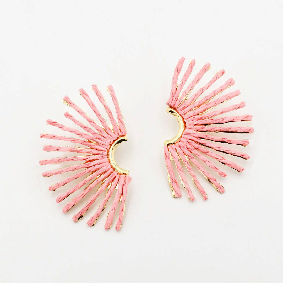 Light Pink Raffia Earrings