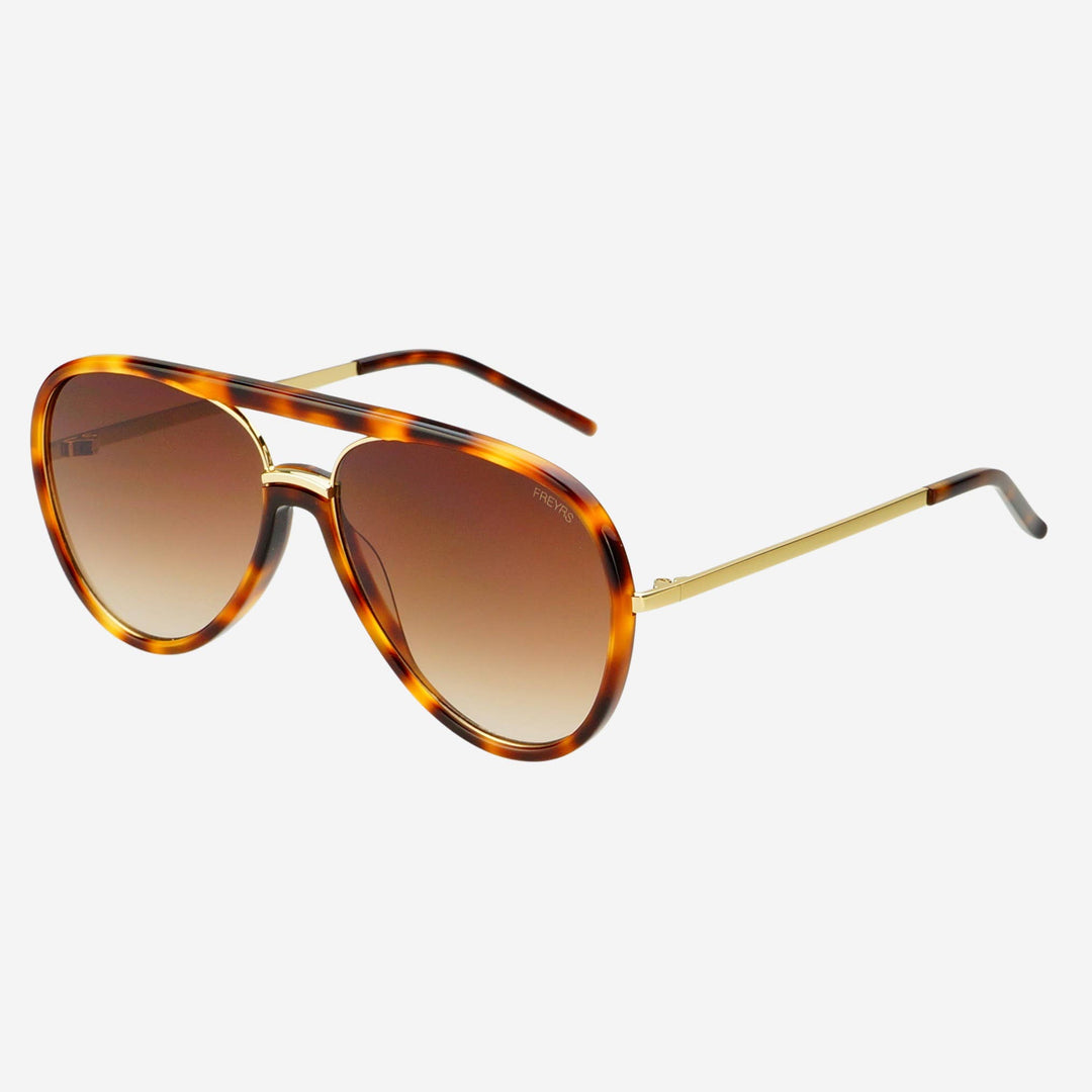 Shay Unisex Aviator Sunglasses - Tortoise / Gradient Brown