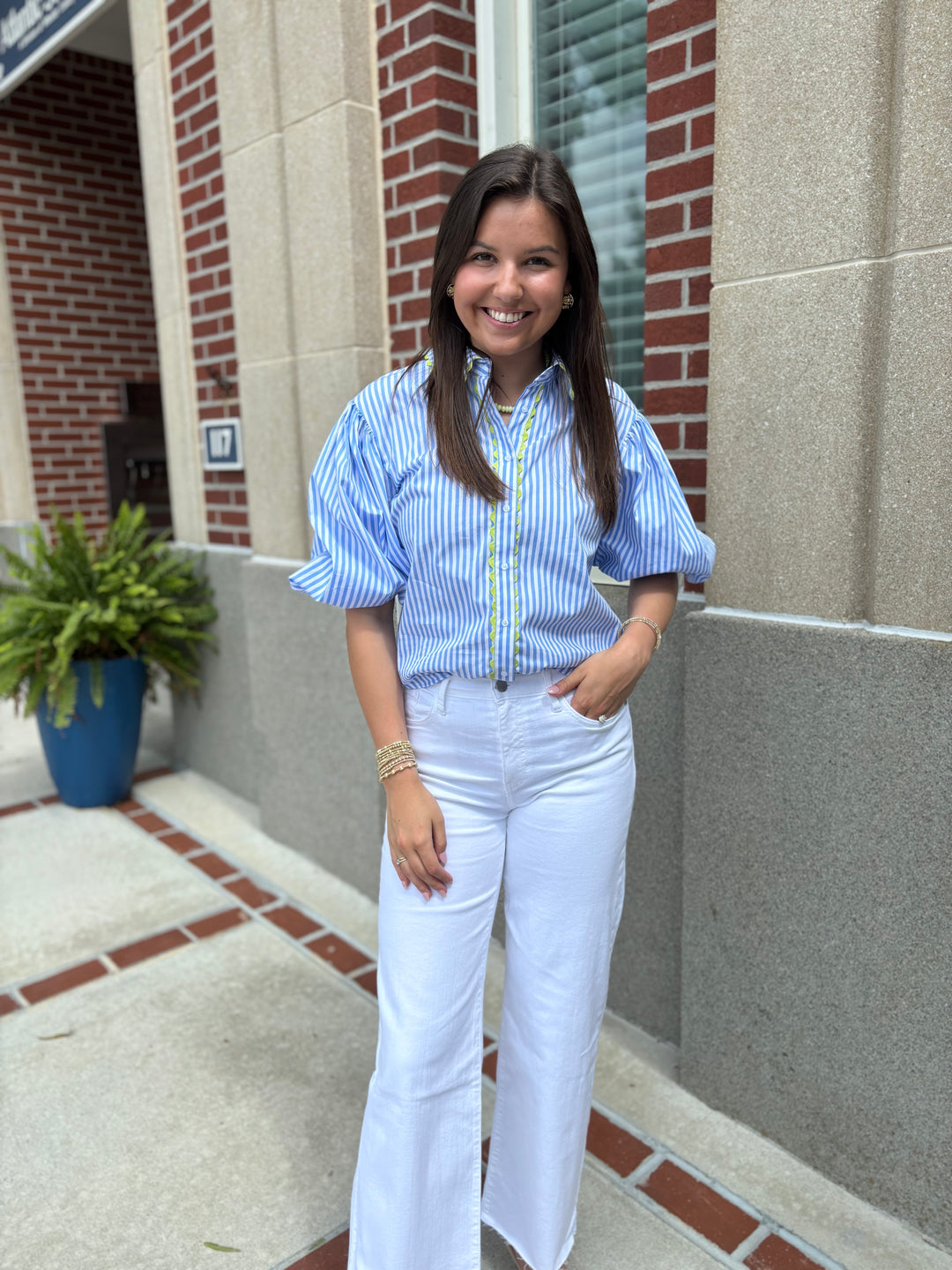 Stripe Ric Rac Top
