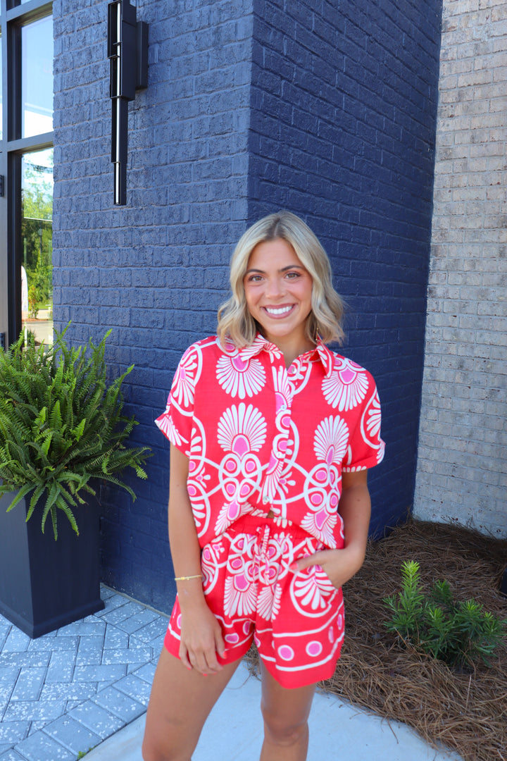 Medallion Printed Short Set