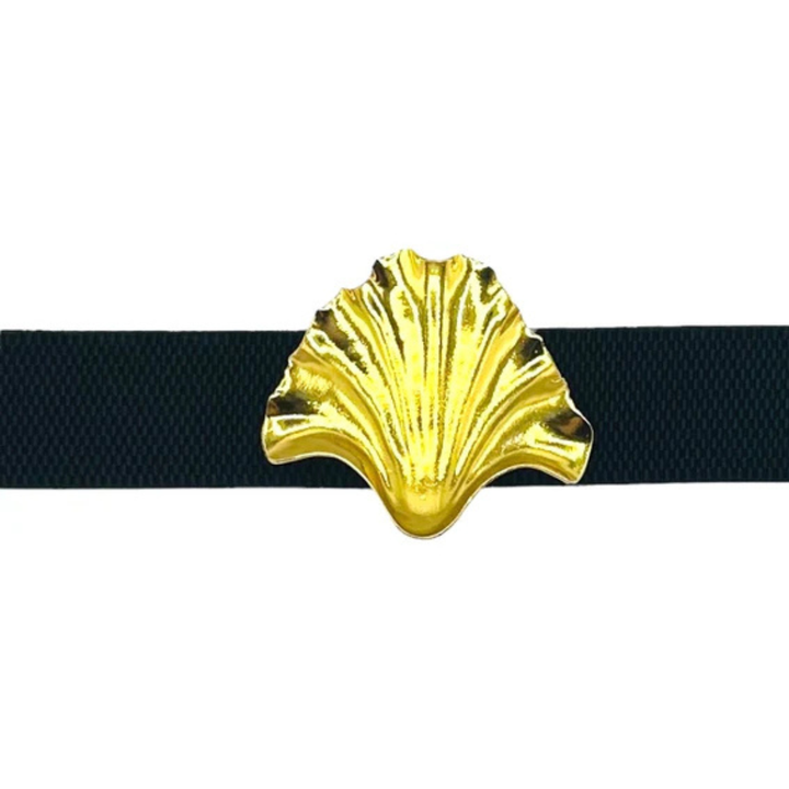 Clamshell Artisan Interchangeable Belt Buckle w/ Gold Finish